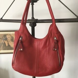 Italian leather satchel handbag